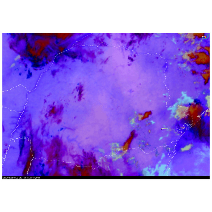 FONTE: DSAT - GOES-19 | CPTEC/INPE - Nighttime Microphysics