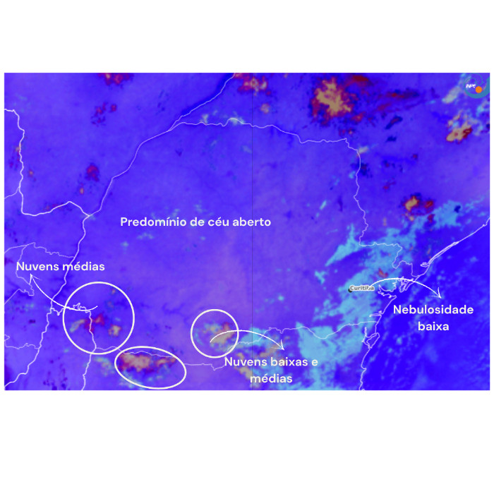 Fonte: adaptada de CPTEC/INPE - Produto Nighttime Microphysics